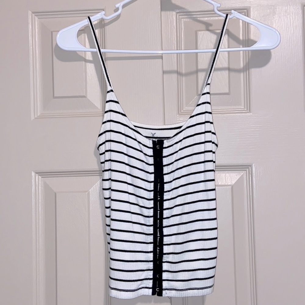 American Eagle Striped Clasp Tank Top
